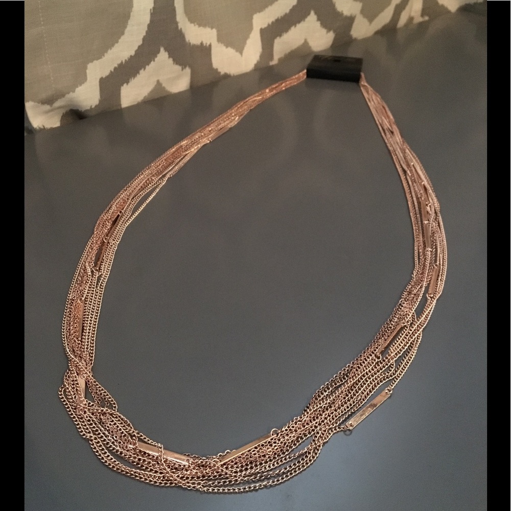 Thalia sodi multi strand rose gold tone necklace